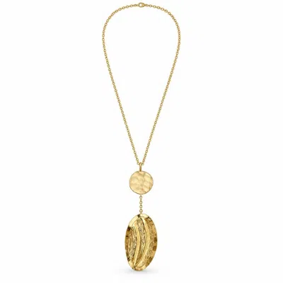 Vstyle Women's Gold Sculpted Wave Long Pendant Necklace