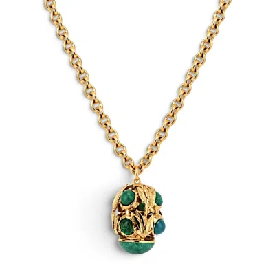 Vstyle Women's Gold Verdant Garden Sculptural Pendant Necklace