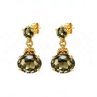 Vstyle Women's Green Olive Crystal Drop Earrings