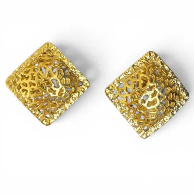 Vstyle Women's Vintage Gold-tone Openwork Statement Earrings