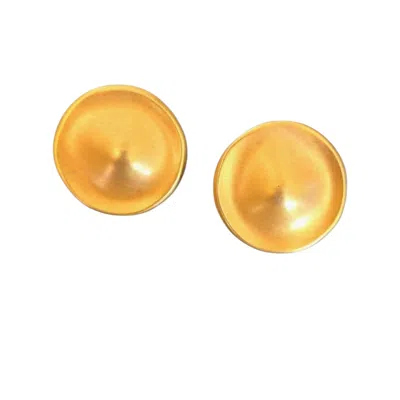 Vstyle Women's Vintage Monet Gold-tone Domed Clip-on Earrings