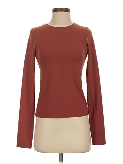 Pre-owned Vsx Sport Long Sleeve Top Burgundy Boatneck Tops