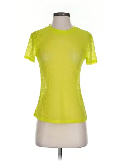 Pre-owned Vsx Sport Short Sleeve Top Yellow Mock Neckline Tops
