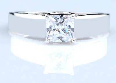 Pre-owned Vt Gems 1.00 Carat D/vvs1 Princess Cut Solitaire Women's Ring In 14kt Finest White Gold