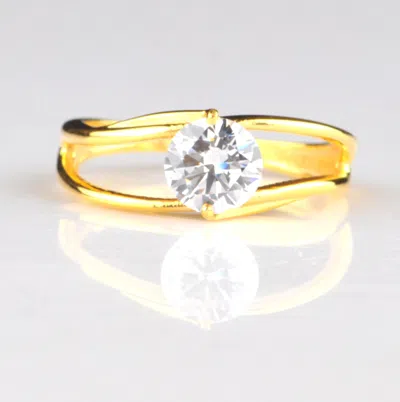 Pre-owned Vt Gems 14kt Finest Yellow Gold / D-color Round Cut 1.30 Carat Solitaire Engagement Ring