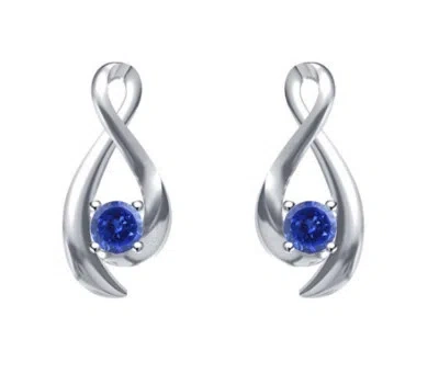 Pre-owned Vt Gems 14kt White Gold 100% Natural Blue Tanzanite 2.30 Carat Round Shape Wedding Studs In Blue (as Depicted)