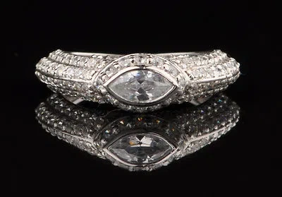 Pre-owned Vt Gems 14kt White Gold & D-color Marquise Cut 2.10ct Solitaire Women's Anniversary Ring