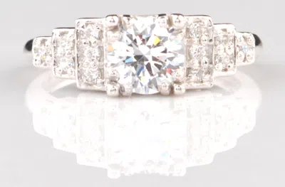 Pre-owned Vt Gems D-color Round Cut 2.15ct Solitaire Women's Wedding Ring In 14kt Solid White Gold