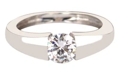 Pre-owned Vt Gems D/vvs1 0.95ct Round Shape Solitaire Women's Engagement Ring In 14kt White Gold