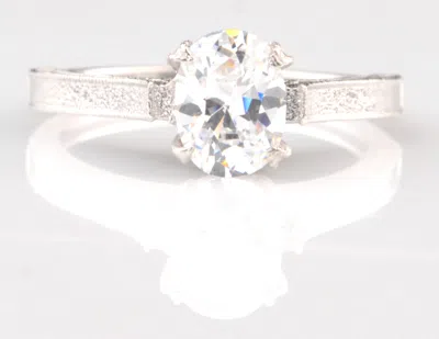 Pre-owned Vt Gems D/vvs1 Oval Cut 1.90 Carat Solitaire Women's Engagement Ring In 14kt White Gold