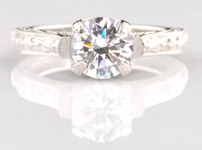 Pre-owned Vt Gems Real 14kt White Gold With 2.30 Carat D-color Round Shape Solitaire Women's Ring