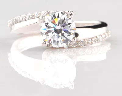 Pre-owned Vt Gems Real 14kt White Gold With 2.70 Carat Round Shape D/vvs1 Solitaire Women's Ring