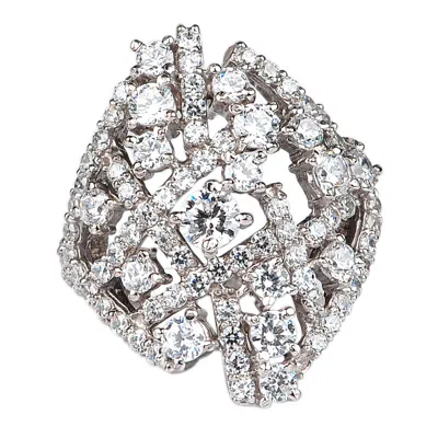 Pre-owned Vt Gems Real 925 Sterling Silver /d/vvs1 Round Cut 3.50ct Solitaire Women's Wedding Ring