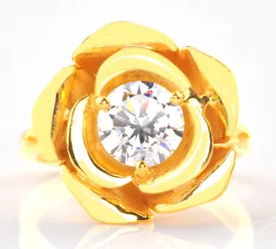Pre-owned Vt Gems Solid 14kt Yellow Gold With 2.30 Carat D/vvs1 Round Shape Solitaire Women's Ring