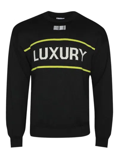 VTMNTS BARCODE-DETAIL LUXURY SWEATER