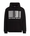 Vtmnts Contrasting Prints Oversized Hooded Sweatshirt In Black