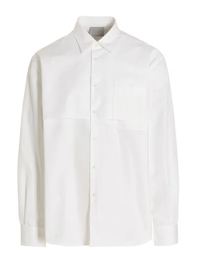 Vtmnts Cotton Oversize Shirt With Cuffed Sleeves In White
