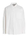Vtmnts Cotton Oversize Shirt With Cuffed Sleeves In White