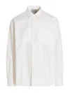 Vtmnts Cotton Oversize Shirt With Cuffed Sleeves In White