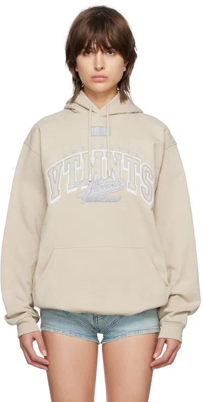 Vtmnts Beige College Hoodie