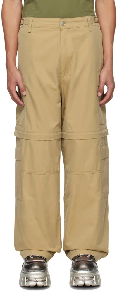 Vtmnts Beige Convertible Trousers In Caramel