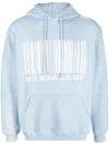 Vtmnts 'big Barcode' Cotton-blend Hoodie In Blau
