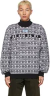 Vtmnts Black & White Number Nordic Sweater In Black