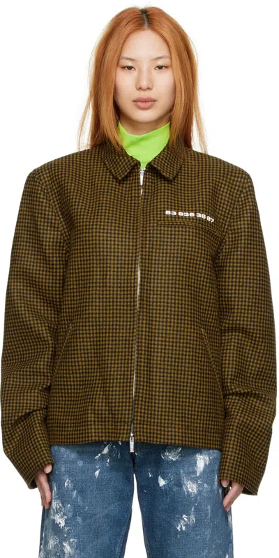 Vtmnts Black & Yellow Wool Jacket In Acid Yellow Check