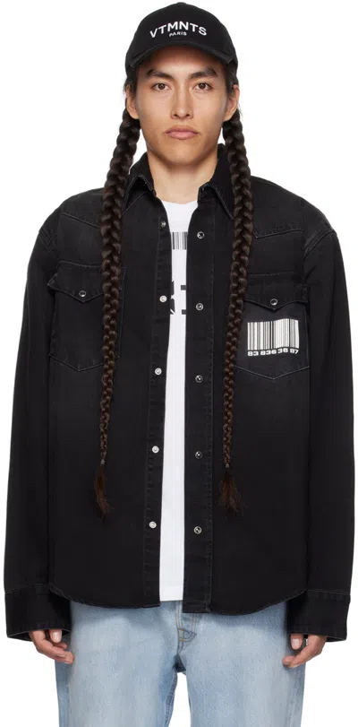 Vtmnts Barcode-print Detail Shirt In Black