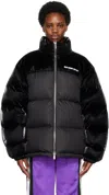 Vtmnts Black Color Block Down Jacket In Screen/black