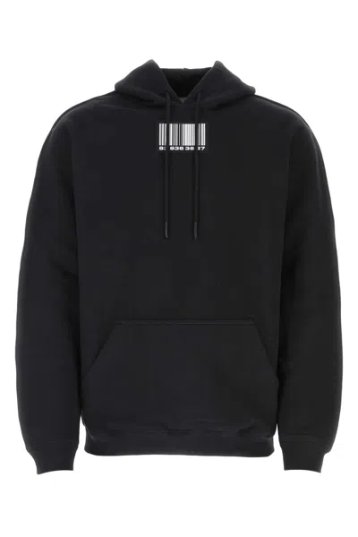 Vtmnts Black Cotton Blend Oversize Sweatshirt