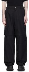 Vtmnts Black Detachable Leg Cargo Pants In Black