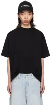 VTMNTS BLACK EMBROIDERED T-SHIRT