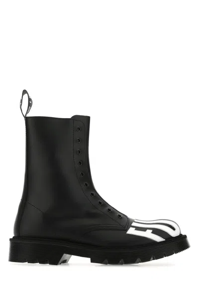 VTMNTS BLACK LEATHER ANKLE BOOTS