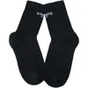 Vtmnts Black Logo Socks In Black