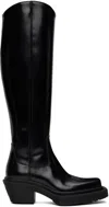 Vtmnts Black Neo Western Tall Boots In Shiny Black