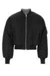 Vtmnts Nylon Bomber With Padded Shoulders And Utility Pocket In Black
