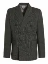 Vtmnts Tonal Double Breasted Tailored Blazer Black