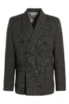 Vtmnts Tonal Double Breasted Tailored Blazer Black