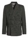 Vtmnts Tonal Double Breasted Tailored Blazer Black In Black