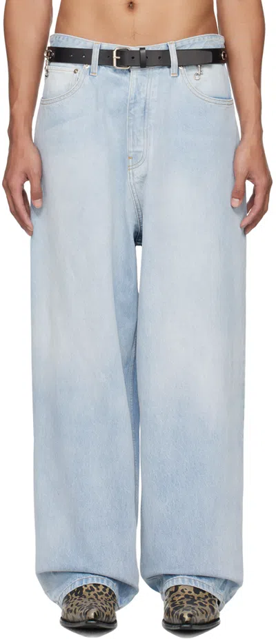 Vtmnts Blue Baggy Jeans In Light Blue