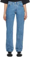 Vtmnts Blue Faded Jeans In Blue