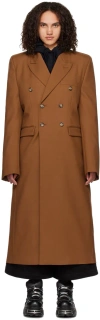 Vtmnts Brown Double-breasted Coat In Brown