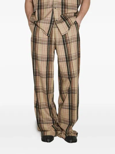 Vtmnts Car Flannel Trousers In Brown