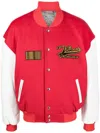 Vtmnts College Logo Wool Bomber Jacket In Red