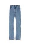 Vtmnts Straight Leg Denim Trousers With Contrast Stitching In Blue