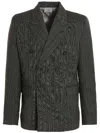 Vtmnts Tonal Double Breasted Tailored Blazer Black In Grau