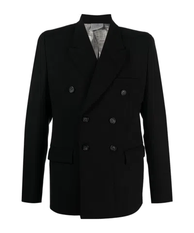 Vtmnts Double-breasted Suit Jacket In Black
