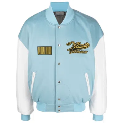 Vtmnts Embroidered Logo Bomber Jacket In Blue