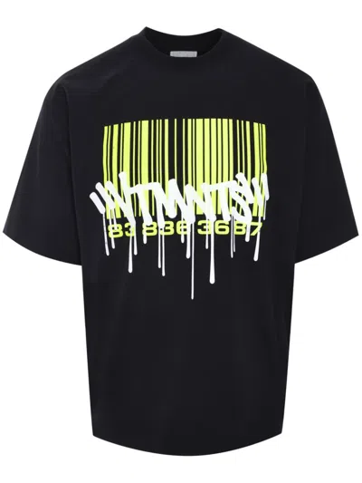 Vtmnts Graffiti Big Barcode T-shirt In Black